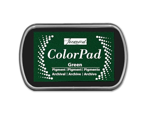 Jacquard ColorPad Archival Pigment Ink Stamp Pads- Green - Acid Free - Non-Toxic - Excellent for Blending, Embossing and Stamping - color: Green