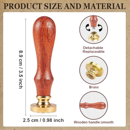 1pc Cat Wax Seal Stamps Vintage Star Moon Sealing Wax Stamps 25mm Removable Brass Head Stamp with Wooden Handle for Envelope Wedding Back to School Christmas Thanksgiving Gift Packing - style: Cat,Star,Moon