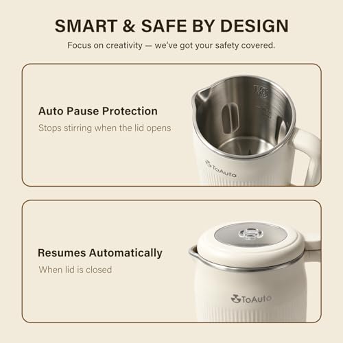 TOAUTO Wax Mixer Machine for DIY Candle Making, 1.2L Electric Wax Melter with Automatic Stirring, Digital Temperature Control 140℉-212℉, Stainless Steel Inner Pot, 800W AC120