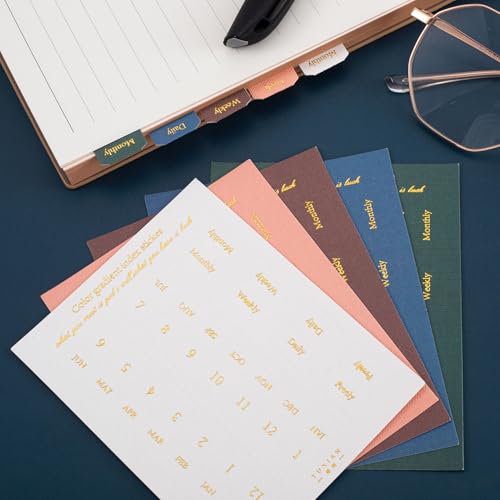 Joez Wonderful 10 Sheets Planner Monthly Tabs, Self Adhesive Tabs Stickers, Planners Index Tabs Calendar Tabs for Planners, Office, Study, Notebook (180 Pcs) - color: 10 Sheets, Style 3