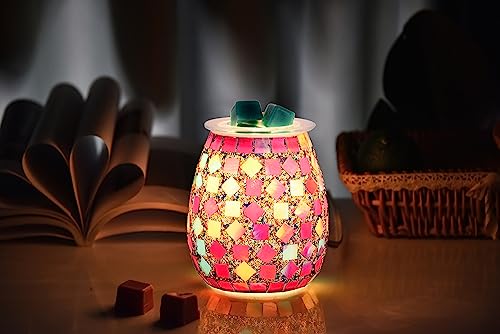 DICIMI Cute Wax Warmer, Wax Melt Warmer Electric with Night Light, Mosaic Oil Burner for Home Decor, Wax Burner for Scented Wax, Aromatherapy Wax Warmer, Ideal Gift for Women - color: Colorful Square Blocks