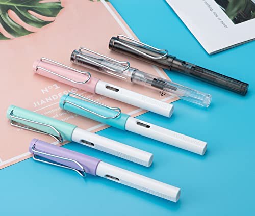 Lanxivi Calligraphy Fountain Pen Set, 6 Assorted Tip Sizes and Color for Art Drawing and Writing Signature - color: 6 Size and Assorted Color