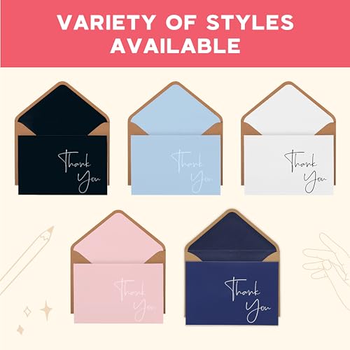 VNS Creations Thank You Cards With Envelopes - 100 Pack 4 x 6 Blank - Ombré - color: Ombre, size: 100 Pack - 4" x 6" (Value Pack)