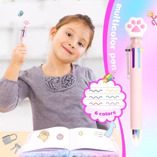 Cat Diary with Lock, Secret Journal for Girls Ages 4-12 - style: Cat