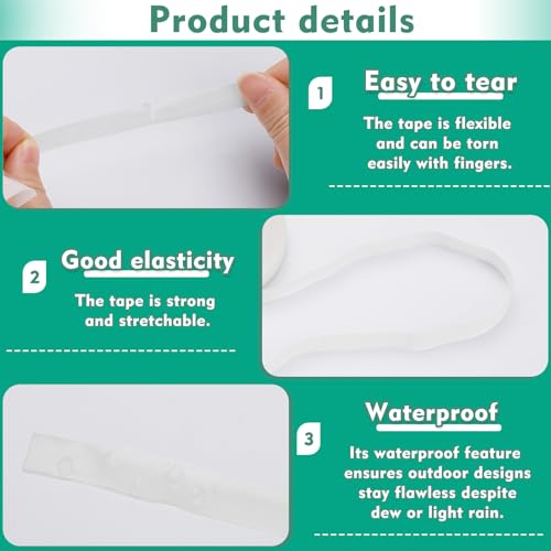 Floral Tape, 1/2inch White Flower Tape for Bouquet Floral Crafts | Flexible And Easy to Tear Floral Tape for Fresh Flowers, Stem Wrapping, Floral Arranging, Corsages And Wedding Bouquets - color: White