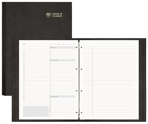 EMSHOI Undated Hourly Daily Planner, 240 Pages, A4 Size (9.2" x 12") - color: Black