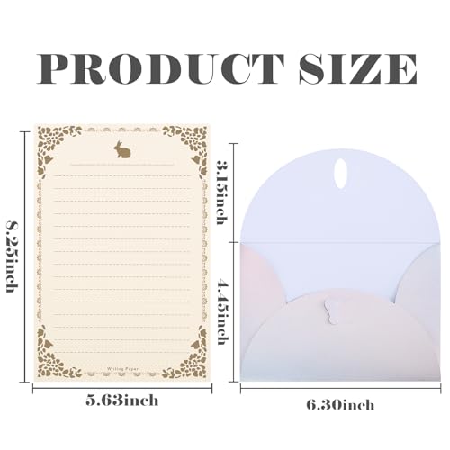 BAYTORY 32Pcs Cute Stationery Paper and Envelopes Set, Pearlescent Envelope