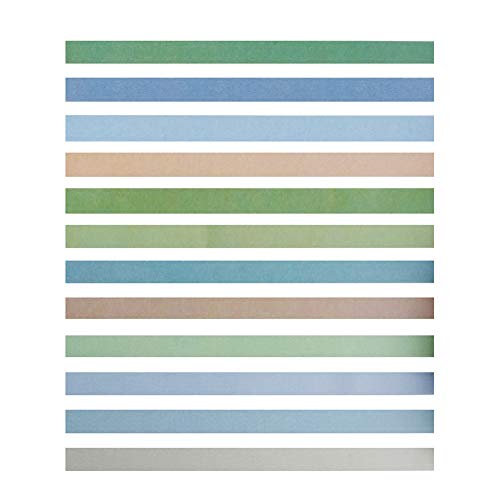 YUBBAEX 12 Rolls Washi Tape Set Natural Color Decorative Tapes for Arts, DIY Crafts, Journals, Planners, Scrapbook, Wrapping Wide -Salty Morandi- (Salty, 15mm x 12Rolls) - color: Salty, size: 15mm x 12Rolls