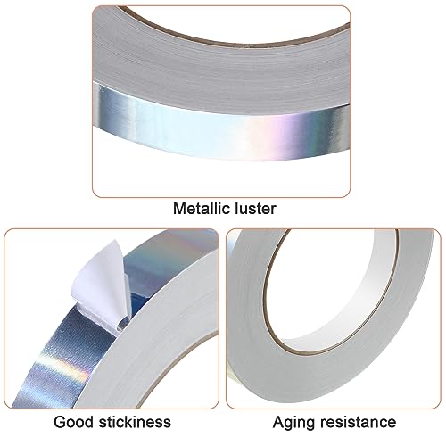 Zonon Laser Colorful Foil Tape for Wall Decor Self Adhesive 5/10/15mm | Washi Pinstripe Tape, Miror, 3 Widths Total 164 Yards, Easy to Apply for Furniture Car Arts Graphic Decoration - color: Laser Colorful, size: 5/10/15mm