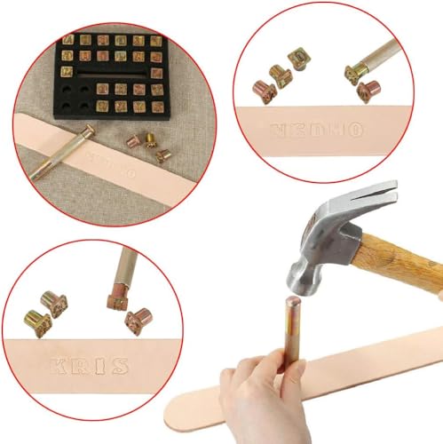 OwnMy 27PCS Leather Stamping Tools Kit, 13mm Capital Letters Stamps Set - size: 13mm - 27pcs