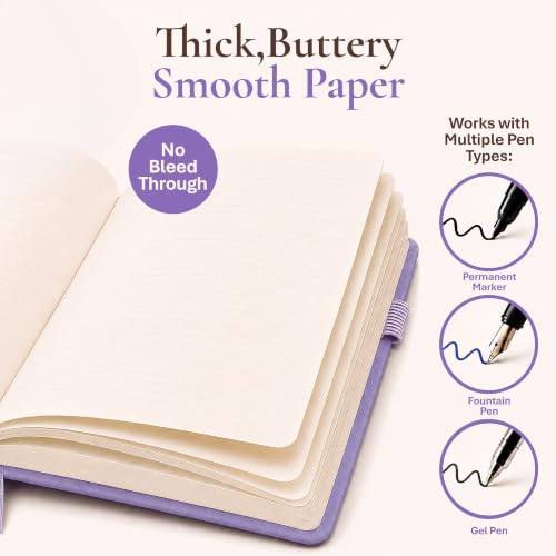 Lined Journal Notebook Hardcover Leather Bound 200 Pages A4 Purple Diary - color: Purple, size: A4 200 Pages