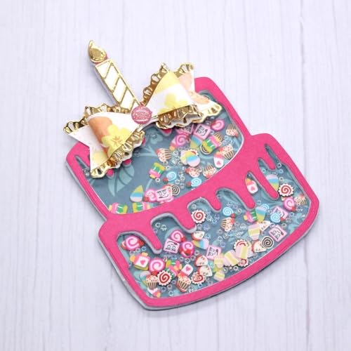Lapoo 3D Backgrounds Frame Metal Cutting Die for Scrapbooking, New Cutting Dies DIY Album Card Making Decor Paper Craft Metal Die Cuts Party Wedding Decorations (Double-Layer Cake 4.8 x 3.3 in) - color: Double-Layer Cake 4.8 x 3.3 in