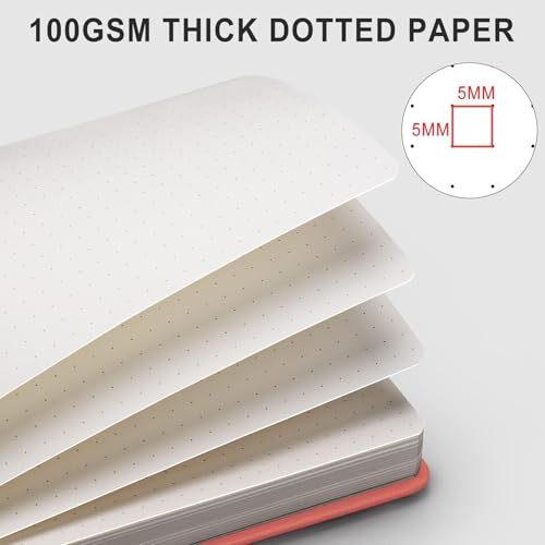 AHGXG Dotted Journal, 320 Pages, A5 (5.75'' × 8.38'') - color: Pink, size: A5