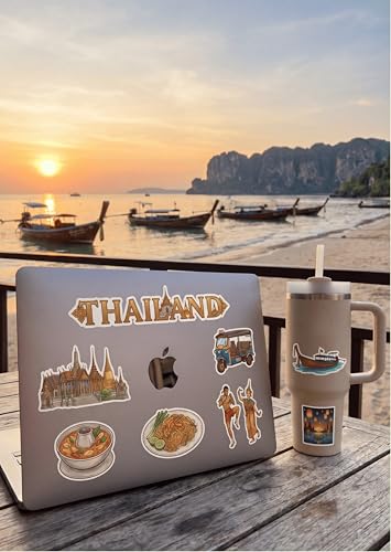 Thailand Sticker Sheet, Thailand Stickers for Laptop & Journal - style: Thailand