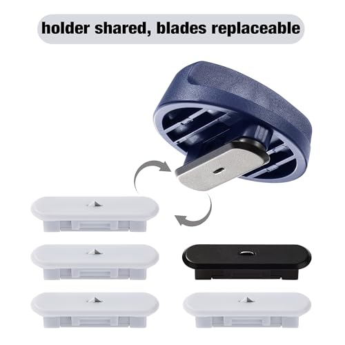 Likart 6-Pack Paper Cutter Replacement Blades kit,Portable Trimmer Cutting Blades Compatible for Portable Trimmer/Basic Trimmer/Roll Holder,4 Cutting Blades & 2 Scoring Blades with a Holder,Blue - color: Blue(6P)