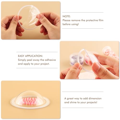 10 Pcs Clear Plastic Shaker Cover, 1 1/4" Adhesive Transparent Puffy Shaker Window Blister Domes for Shaker Card Making Add Dimension and Shine to Your DIY Craft Projects Scrapbooking Arts Craft Tools - color: 1.25" Circle