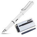 Lamy Safari Fountain Pen (19M) White & 5 Black Ink Cartridges - color: White