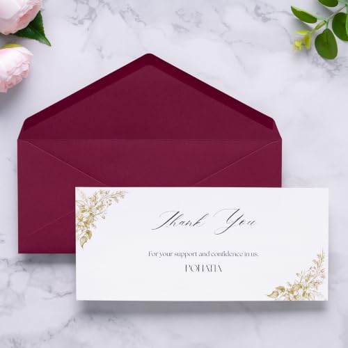 PONATIA 50 Pack #10 Business Envelopes, Burgundy 4.13 x 9.49'' Envelopes - color: Burgundy