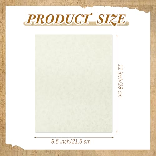 Epakh 100 Pcs Old Age Parchment Paper 8.5 x 11 Inch Standard Letter Vintage Colored Old Parchment Semblance Double Side Printing Paper (Lvory) - color: Ivory