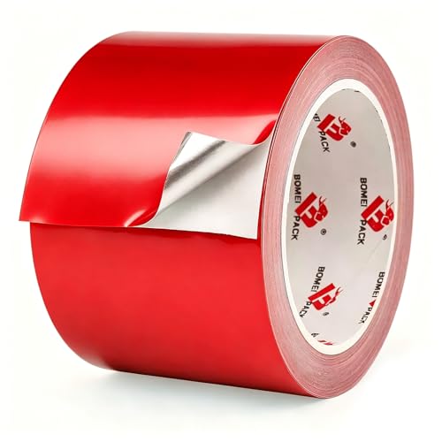 BOMEI PACK Aluminum Foil Tape,Heavy Duty Metal Foil Duct Tape (Red, 3 Inch) - color: Red, size: 3 Inch