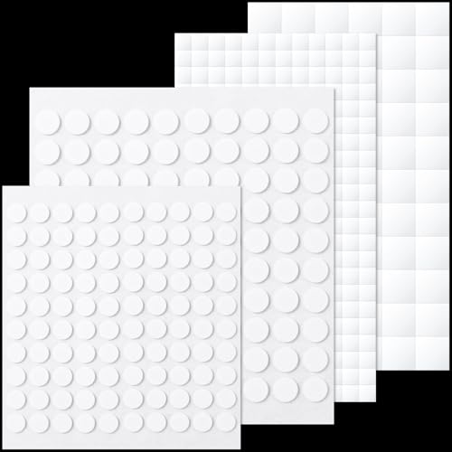 Joez Wonderful 4 Sheets Foam Adhesive Squares, 4 Sizes, White - style: 4 Sheets (6mm+12mm, 8mm+10mm)