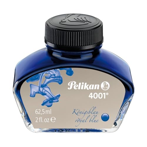 Pelikan 4001 Bottled Ink for Fountain Pens, Royal Blue, 62.5ml, 1 Each (329136) - color: Royal Blue