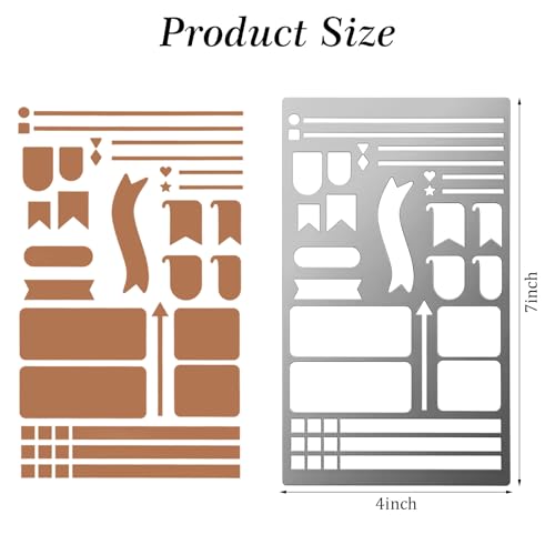 Ymapinc Metal Stencils for Journaling, 2pcs Calendar Stencil for Planner
