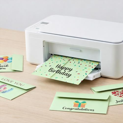 30 Pack A4 Blank Cards with Envelopes, 4x6 Colored Folded Cardstock and Matching Colored Self-Seal Envelopes, Printable Thank You Greeting Cards, for Custom Printing, Wedding, Birthday & All Occasions - color: Multicolor, size: 30 Pack A4 Cards and Envelo