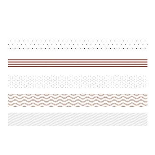 YUBBAEX 5 Rolls Washi Tape Set Creative Basic Skinny Masking Decorative Tapes for Arts, DIY Crafts, Journals, Planners, Scrapbooking, Wrapping (Dot & Line) - color: Dot & Line
