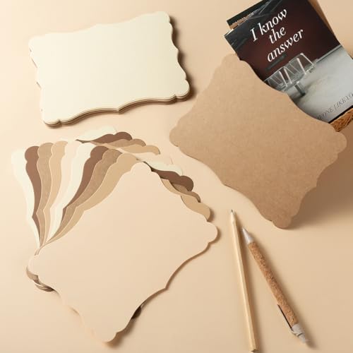 50 Pack Blank Kraft Greeting Cards, Brown, 5 Colors, 4x6IN - color: Brown, size: 4x6IN