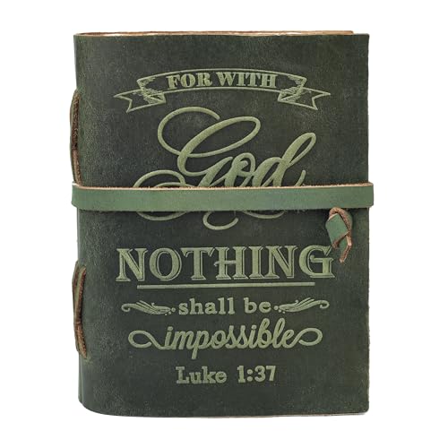 LEATHER VILLAGE Leather Scripture Journal, Forest Green 13x8. - color: Green, size: 13 inches X 8 inches