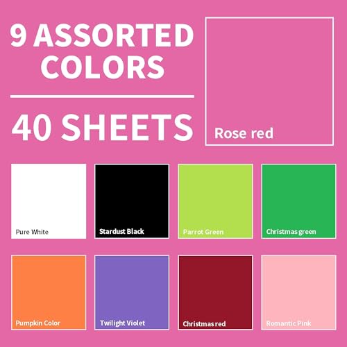 40 Sheets Bloming Rosy Cardstock 180gsm Construction Paper 8.5"x11" - color: Bloming Rosy, size: Letter Size [40 Sheets]