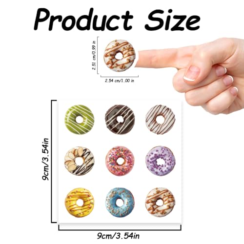 AHANDMAKER 180Pcs Donut Planner Stickers Self-Adhesive Colorful Dessert Decals for Planner Calendar Scrapbook Crafting Arts Journaling Gift Bag Seal Bakery & Party Decor - style: Donut