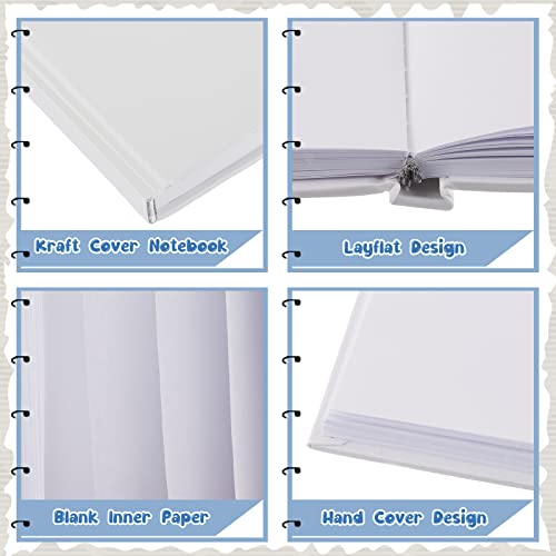 Henoyso 8 Pcs A5 Blank Notebook Journal Hardcover Sketchbook, 8.3 x 5.7 in - color: White, size: 8.3x5.7 Inch