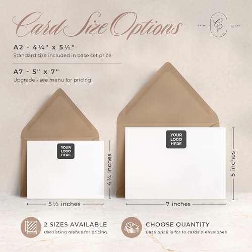 Curio Press Personalized Stationery for Women & Men Cards, Your Logo Flat - color: Your Logo Flat