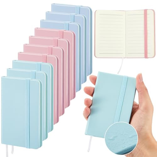 Qeeenar 10 Pcs Mini Pocket Notebook, Solid Color, Pink,Blue,Light Blue - color: Pink,blue,light Blue, size: Solid Color