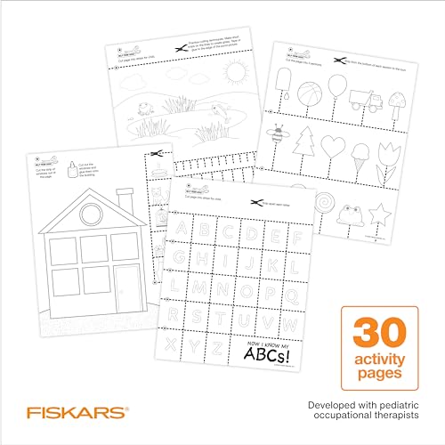 Fiskars Toddler Activity Book with Safety Scissors, For Kids Ages 2, 3, 4+ - style: Ages 2+
