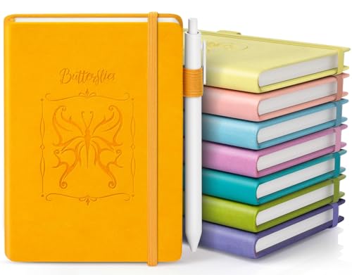 Oucaru Small Notebook 8 Pack, A6 Pocket Notebook with Butterfly Design - color: A-Candy Colors, style: 8 Pack