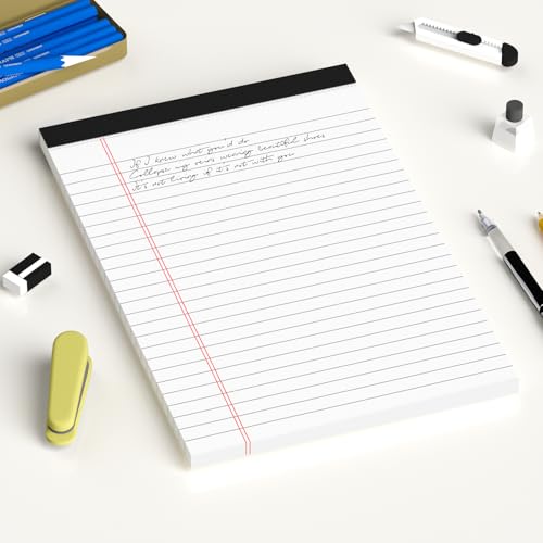 AILZFEI 12pcs Small Note Pad 5x8 College Ruled White Legal Pads Paper Notepads 12 Pack Study Back Writing Pads 5 x 8 Legal Pads Perforated Narrow Ruled Pads of Paper White - color: White 12