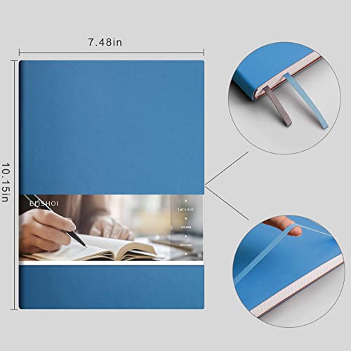 EMSHOI Lined Journal Notebook, 204 Numbered Pages, B5 Size (7.5'' x 10'') - color: LightBlue, style: Ruled