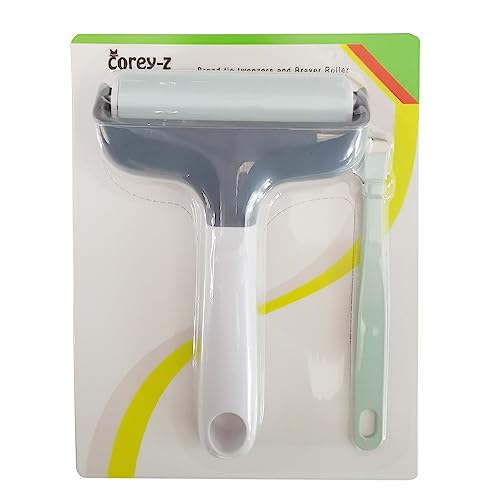 Brayer Roller & Mat Tweezers Remover Tool Set Crafting Brayer for Cricut/Silhouette/Brother Crafting Printmaking Fabric Crafting and T-Shirts Heat Transfer Projects(Gray) - color: Gray+Mint
