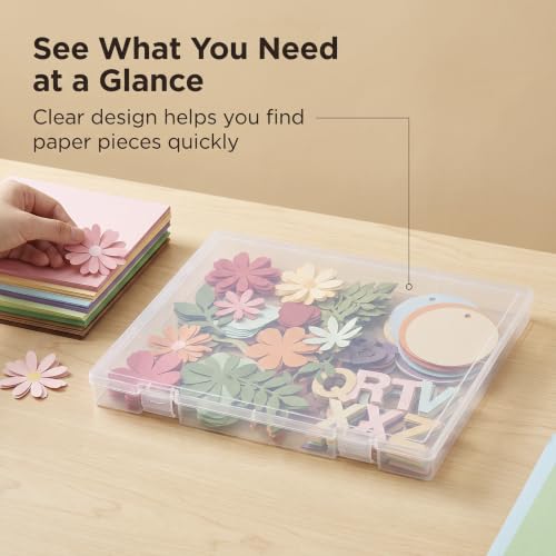 12"x12" Scrapbook Paper Storage, 4 Pack Stackable Paper Organizer Case