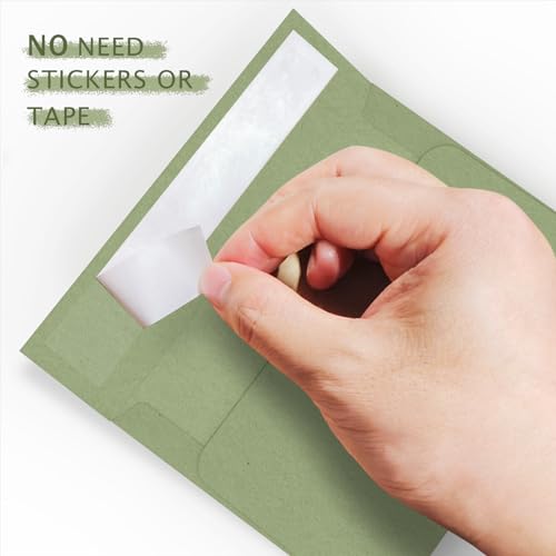 100 Pack Goefun A2 Sage Green Envelopes Self Seal, 4.375 x 5.75 - color: sage green, size: A2