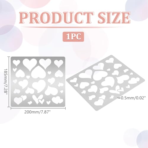 UNICRAFTALE Metal Stencil Heart Cutouts Stencil Drawing Template Stainless Steel Journal Stencils Geometric Template Painting Stencils for DIY Scrapbooking Photo Engraving Jewelry - style: Heart