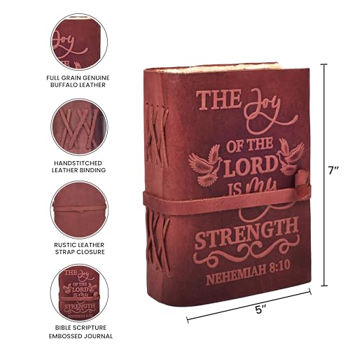 LEATHER VILLAGE Bible Journal Joy Verse, Fuchsia 7x5. - color: Fuchsia