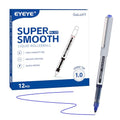 EYEYE Blue Rollerball Pens 1.0mm, 12 Pack Roller Ball Pen Quick Dry, Liquid Blue Ink Pens Bold Point Smooth Writing Pen for Journaling, Note Taking, Office, School Supplies - color: Blue, size: 1.0mm