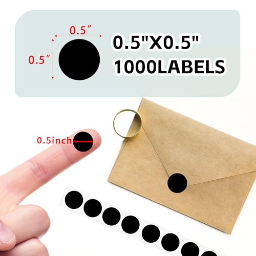1/2 inch Round Color Coding Labels, 1000pcs Circle Dot Stickers, Black - color: Black, size: 1 Roll-1000PCS