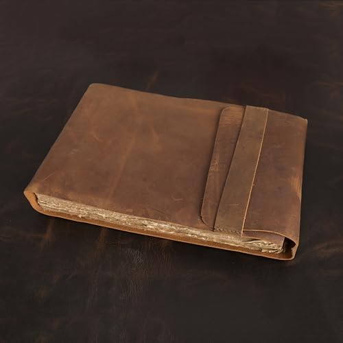 Leather Drawing Journal Daily Travel Diary, Antique Handmade Vintage Bound Rustic Writing Notebook, Genuine Buffalo Leather-Premium Quality Unlined Antique Paper, Art Sketchbook, 7x10 Inches-Brown - style: 7x10 Inches - Antique Unlined*