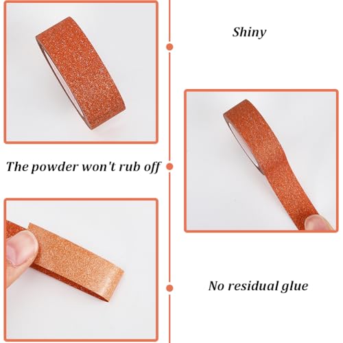 GORGECRAFT 3 Rolls 30mx15mm Washi Glitter Tape Dark Goldenrod Decorative Adhesive Tape Foil Paper Masking Tapes Craft Stick On Sticky Trim for DIY Scrapbook Gifts Wrapping Car Furniture Walls - color: Dark Goldenrod