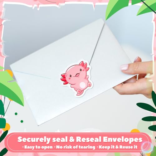 Qeeenar 500 Pcs Axolotl Stickers Roll, Cute Reward Decals for Kids Party - style: Axolotl